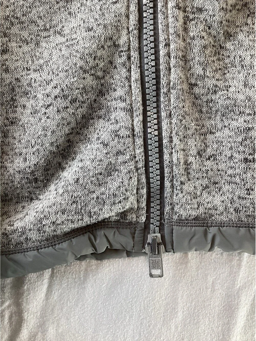 SUPERDRY Storm Coat Jacket Grey Knit Hoodie Unisex Large Lg L Full Zip Pockets